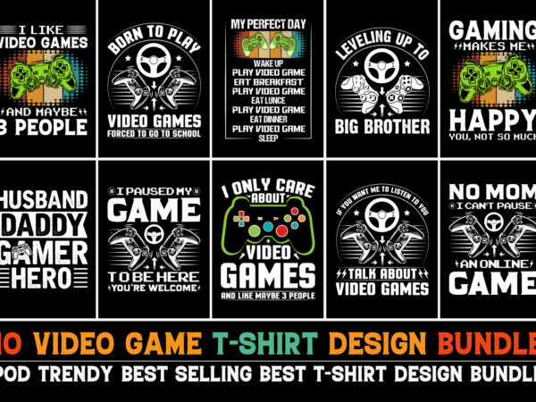 Video game t-shirt design bundle