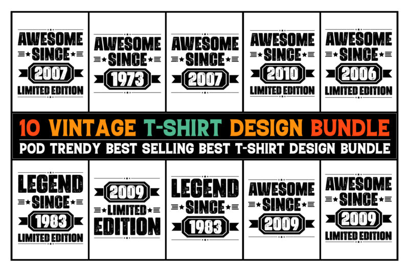 Vintage Birthday T-Shirt Design Bundle