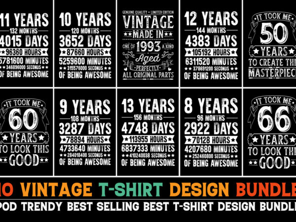 Years Old Gifts Vintage Birthday Vector T-shirt Design Svg Files –  Vectortshirtdesigns