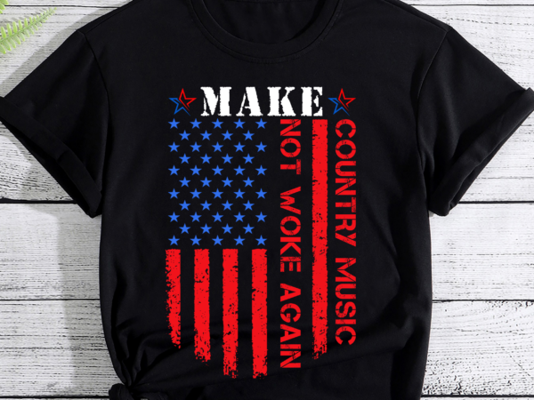 Vintage make country music not woke again american flag pc t shirt vector art