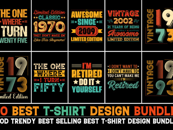 Vintage t-shirt design bundle