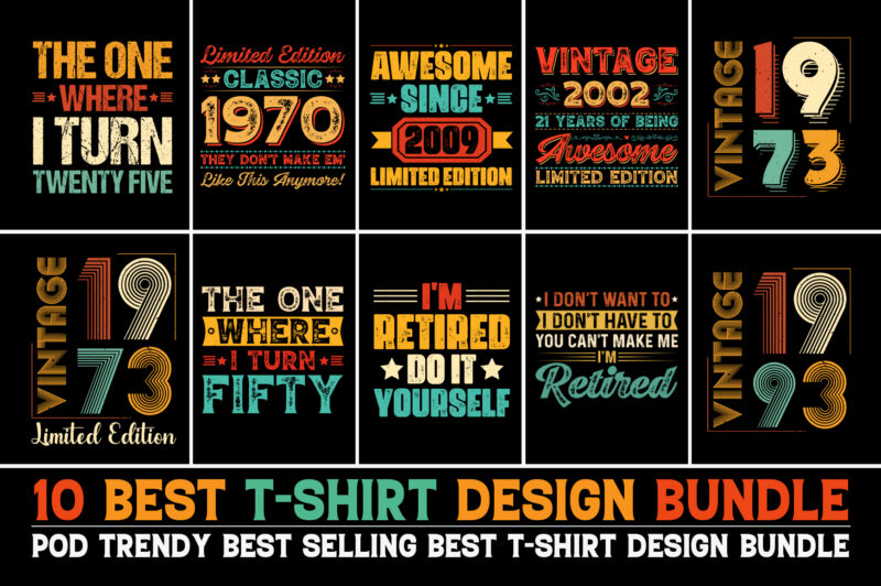 Vintage T-Shirt Design Bundle