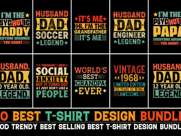 Vintage typography t-shirt design bundle