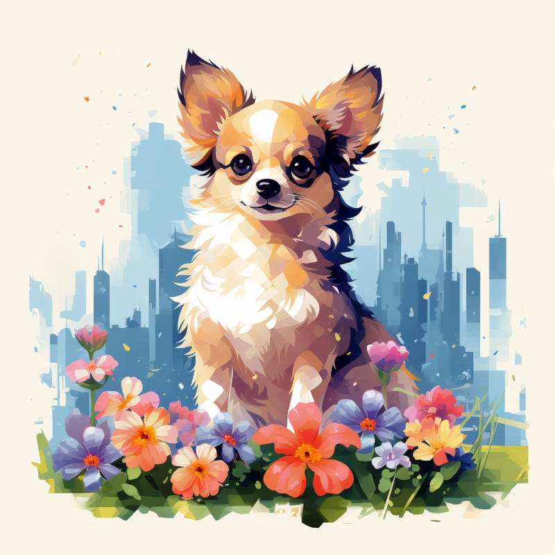 Dog sitting, surounded with small flowers t shirt design graphic, Dog sitting, surounded with small flowers best seller tshirt design, Dog sitting, surounded with small flowers tshirt design, Dog sitting,