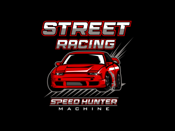 Street racing car t shirt template vector