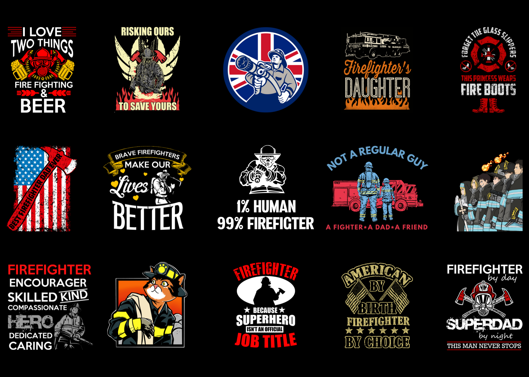 15 Firefighter Shirt Designs Bundle For Commercial Use Part 1 ...