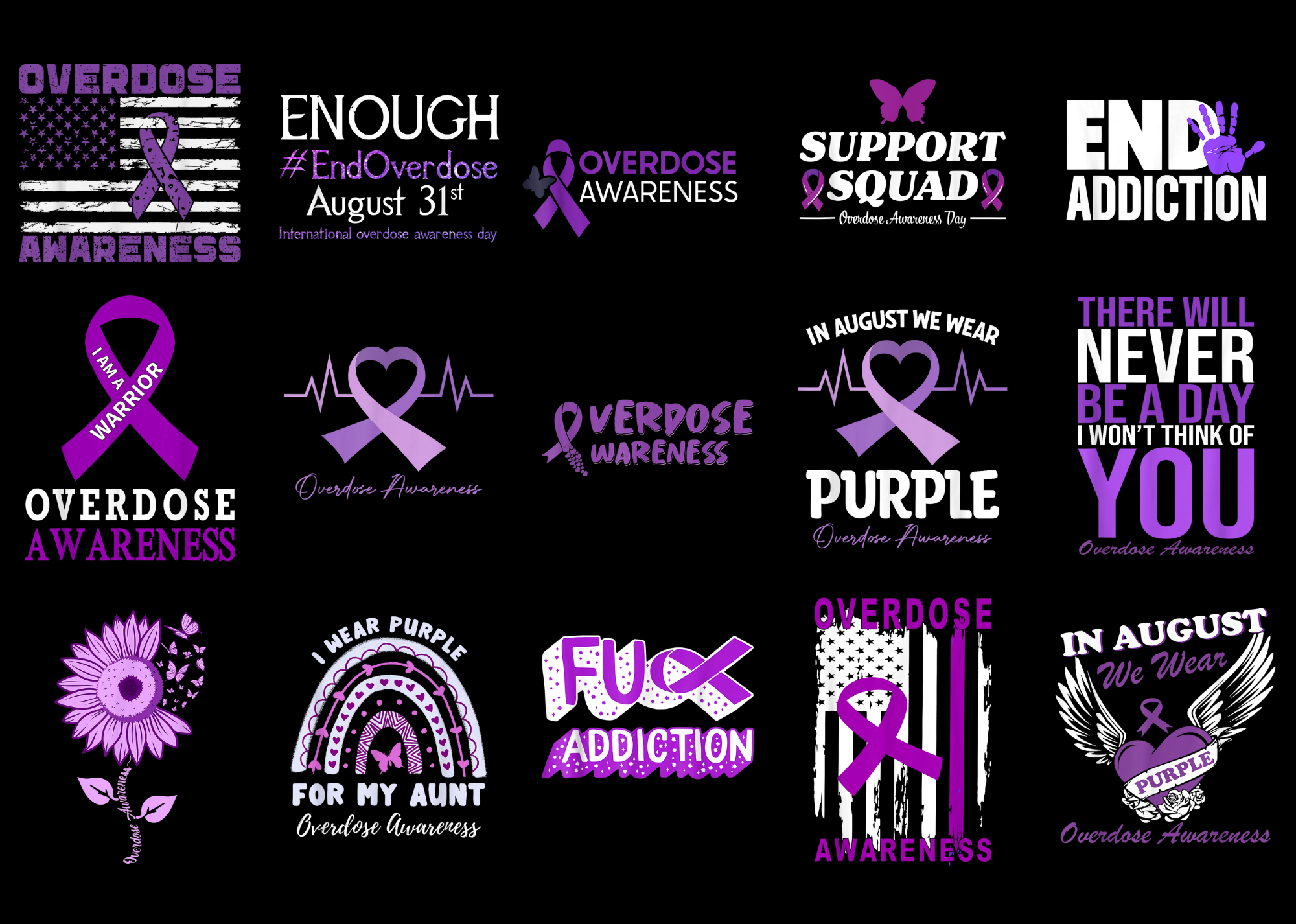 15 Overdose Awareness Shirt Designs Bundle For Commercial Use Part 1 ...