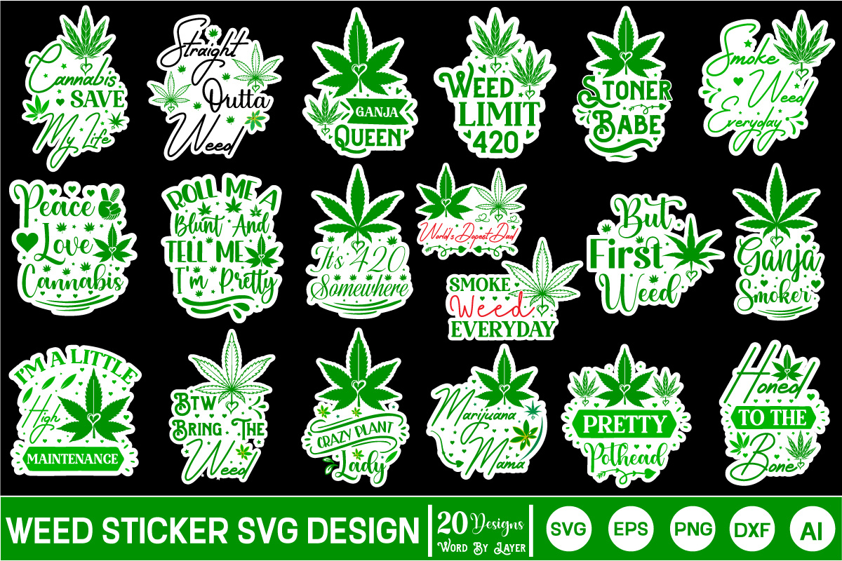 Weed Sticker SVG Bundle weed sticker svg bundle, weed sticker svg, weed ...