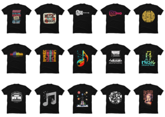 15 Music Shirt Designs Bundle For Commercial Use Part 1, Music T-shirt, Music png file, Music digital file, Music gift, Music download, Music design DBH