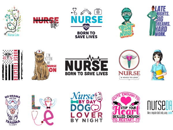 15 nurse shirt designs bundle for commercial use part 4, nurse t-shirt, nurse png file, nurse digital file, nurse gift, nurse download, nurse design dbh