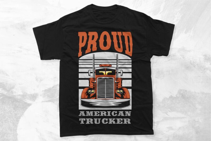 Vintage Truck Driver T-shirt Vector Designs Bundle, American Trucker Graphic T-shirt Collection