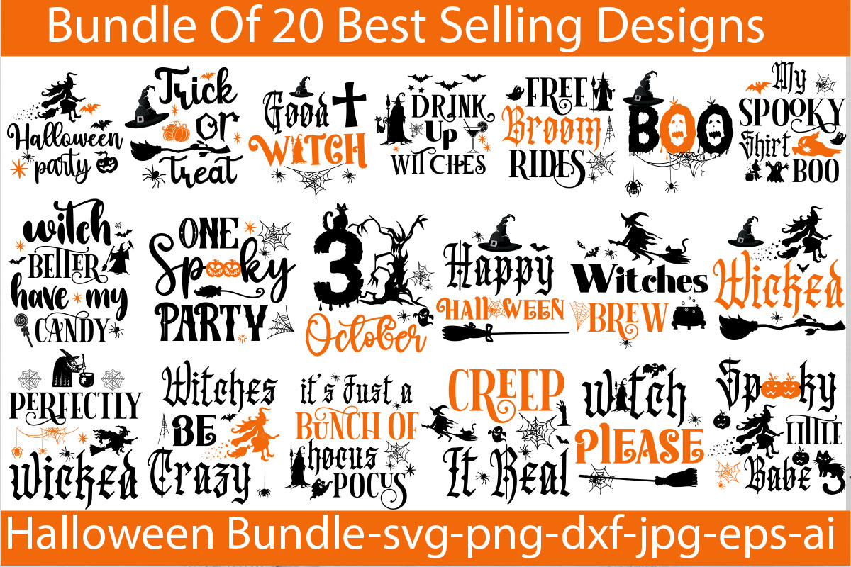 Halloween SVG Bundle,20 Designs,on sale Design,Big Sell Designs,31 ...