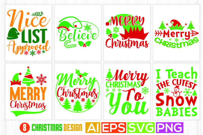 christmas greeting quotes apparel, merry christmas template for t shirt design