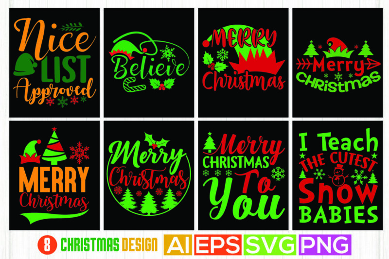 christmas greeting quotes apparel, merry christmas template for t shirt design