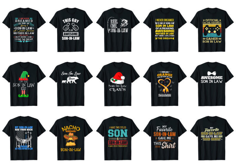 15 Son In Law Shirt Designs Bundle For Commercial Use Part 4, Son In Law T-shirt, Son In Law png file, Son In Law digital file, Son In Law gift,