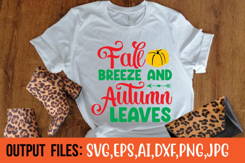 Fall Breeze And Autumn Leaves SVG Cut File