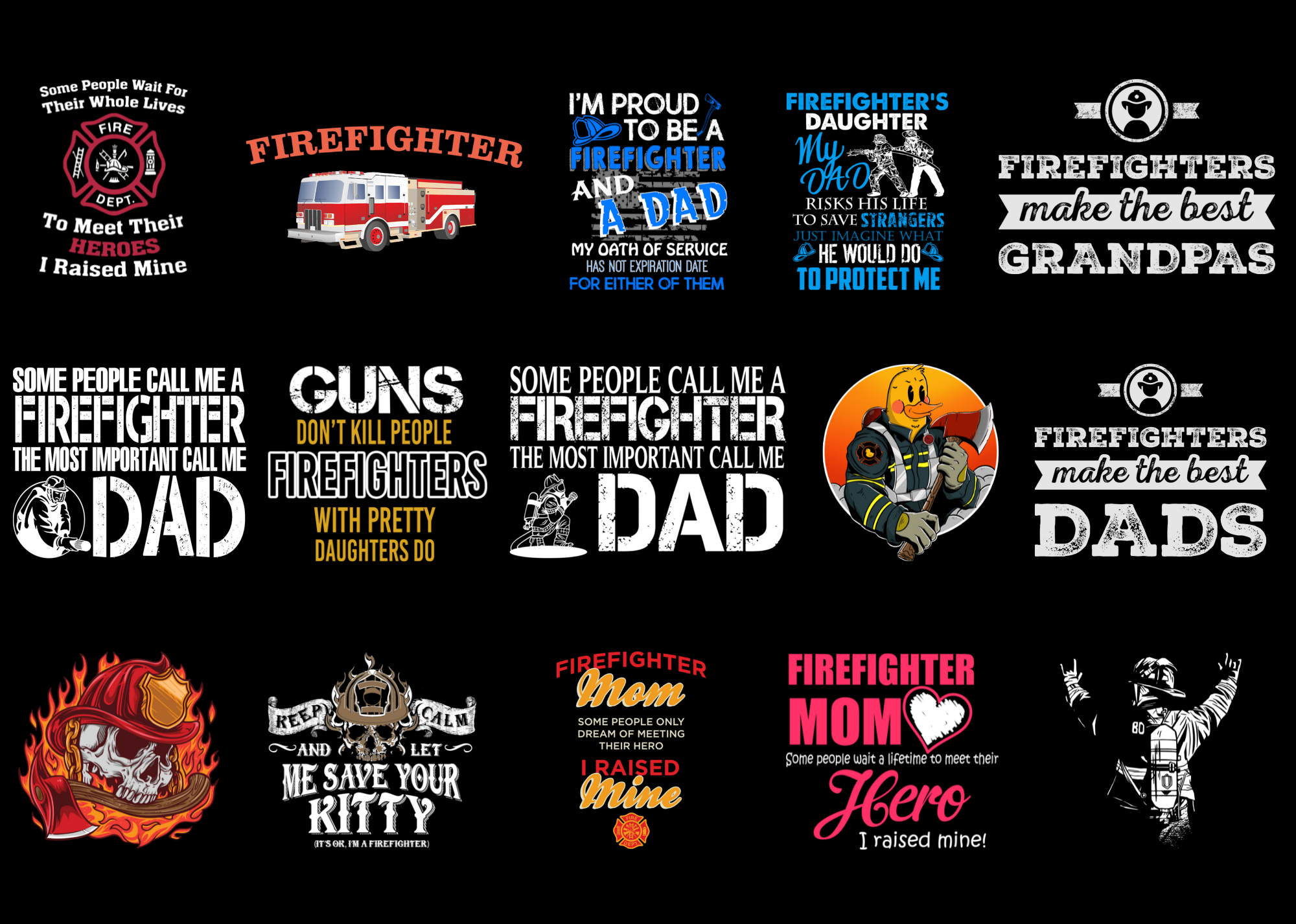 15 Firefighter Shirt Designs Bundle For Commercial Use Part 2 ...