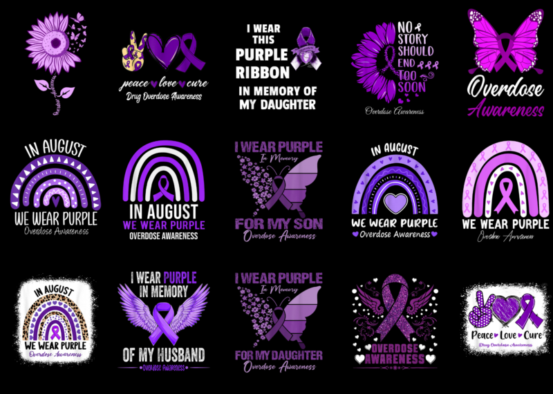 15 Overdose Awareness Shirt Designs Bundle For Commercial Use Part 2 ...