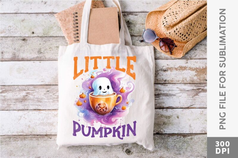 Cute Ghost with Coffee Halloween Designs Sublimation Bundle, Cute Halloween T-shirt Designs