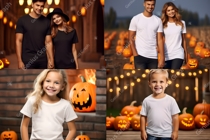 Halloween T-shirt Mockup Bundle, T-shirt Mockups