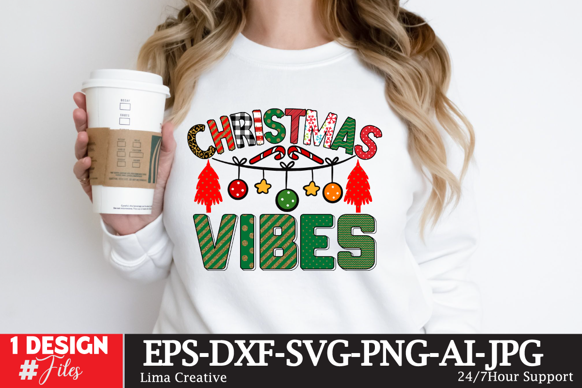 Christmas Vibes Sublimaytion Design ,christmas,sublimation,design