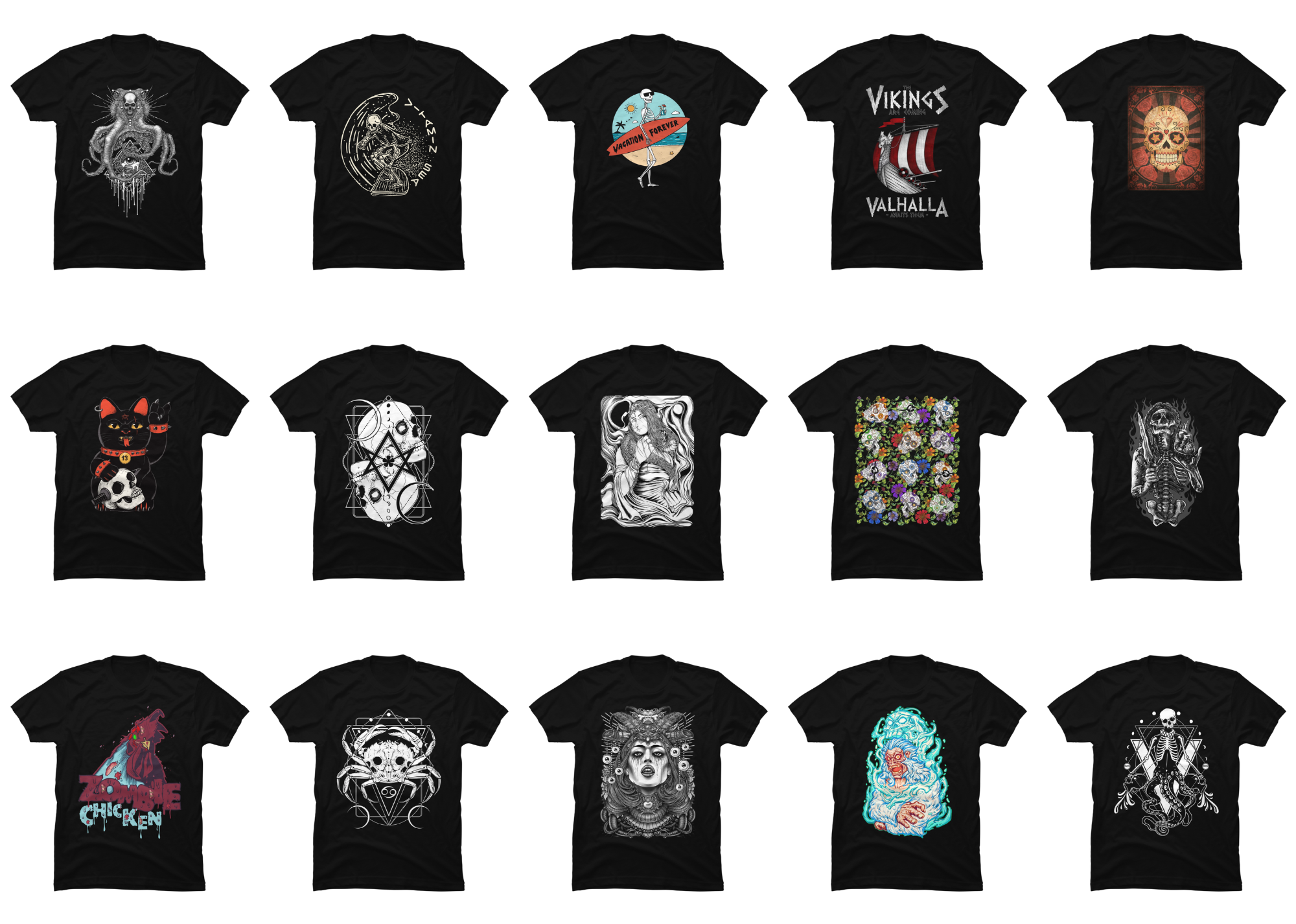15 Skull Shirt Designs Bundle For Commercial Use Part 10, Skull T-shirt ...