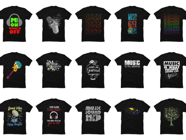 15 music shirt designs bundle for commercial use part 3, music t-shirt, music png file, music digital file, music gift, music download, music design dbh