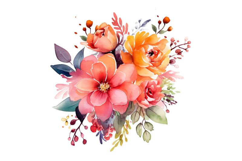 Watercolor Flower painting clipart