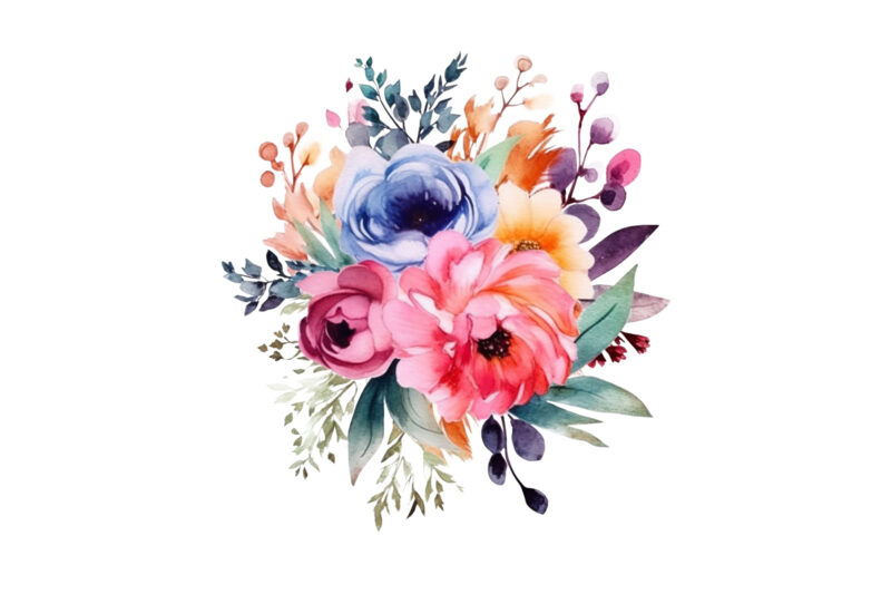 Floral Bouquet Watercolor Clipart