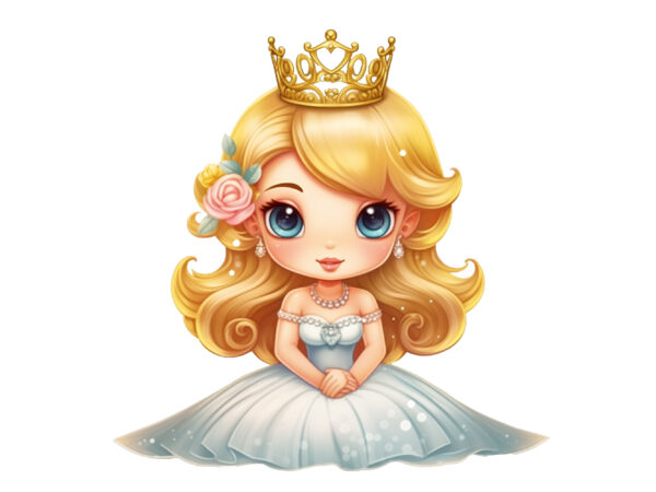 Cute princess sublimation clipart t shirt vector file