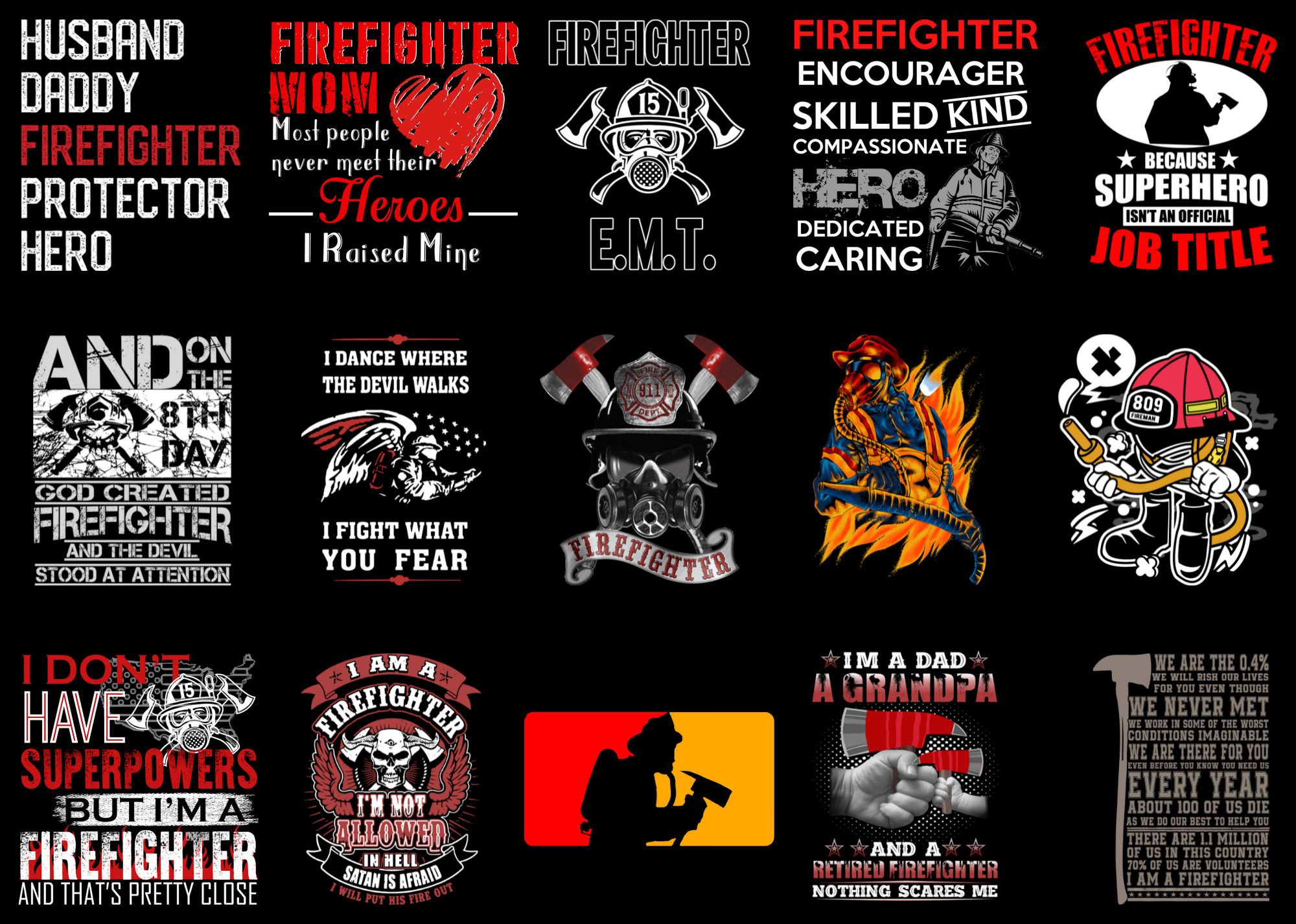 15 Firefighter Shirt Designs Bundle For Commercial Use Part 4 ...