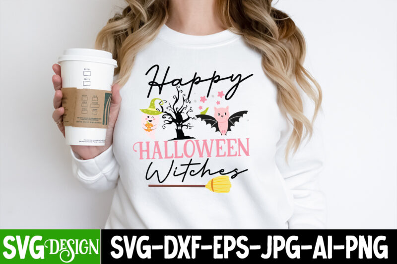 Happy Halloween Witches T-Shirt Design, Happy Halloween Witches Vector T-Shirt Design On Sale, Witches Be Crazy T-Shirt Design, Witches Be Crazy Vector T-Shirt Design, Happy Halloween T-Shirt Design, Happy Halloween