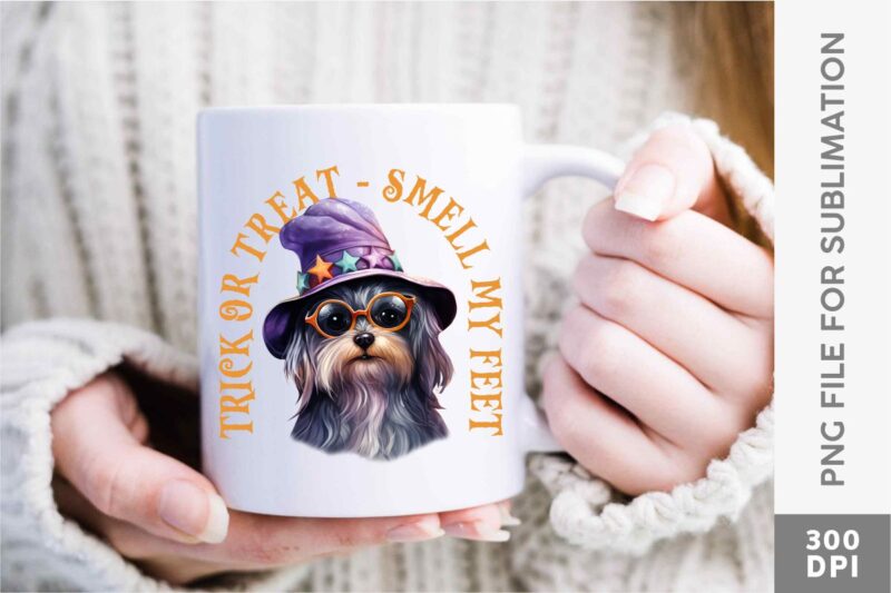 Halloween Witch Dogs Quotes Sublimation Designs Bundle, Witch Dog T-shirt Designs PNG Bundle, Halloween T-shirt Design Pack