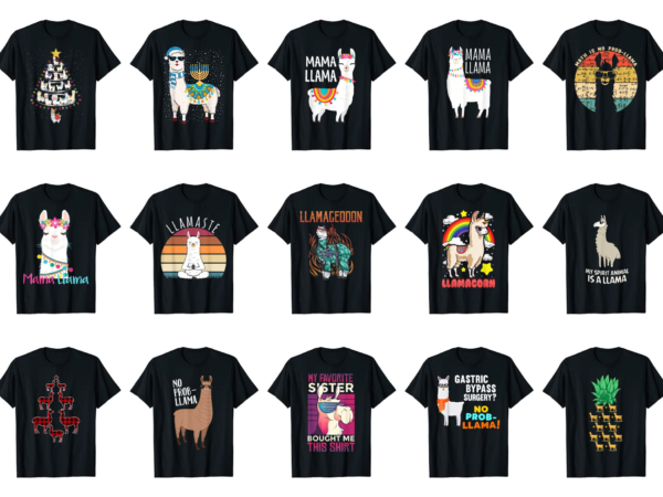 15 llama shirt designs bundle for commercial use part 4, llama t-shirt, llama png file, llama digital file, llama gift, llama download, llama design