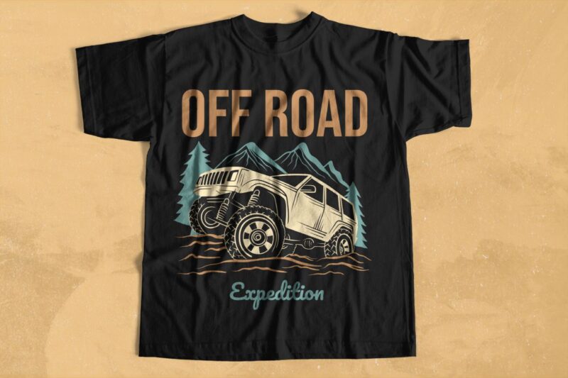 Vintage Off Road Adventure T-shirt Designs Vector Bundle, Off Road Expedition Graphic T-shirt for Club Community, Off Road Vector Designs for T-shirt