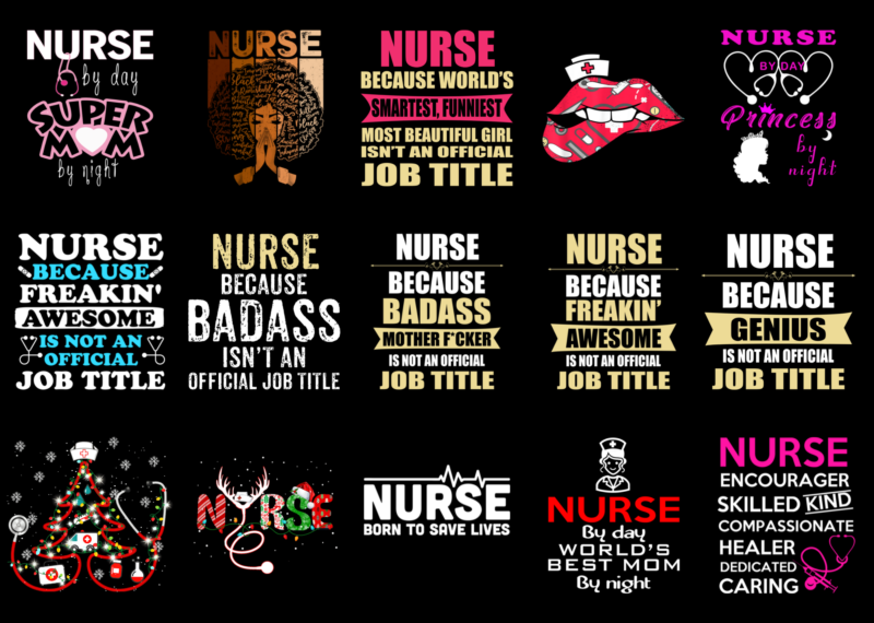 15 Nurse Shirt Designs Bundle For Commercial Use Part 1, Nurse T-shirt, Nurse png file, Nurse digital file, Nurse gift, Nurse download, Nurse design DBH