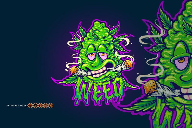 Giggle greens funny weed bud monster