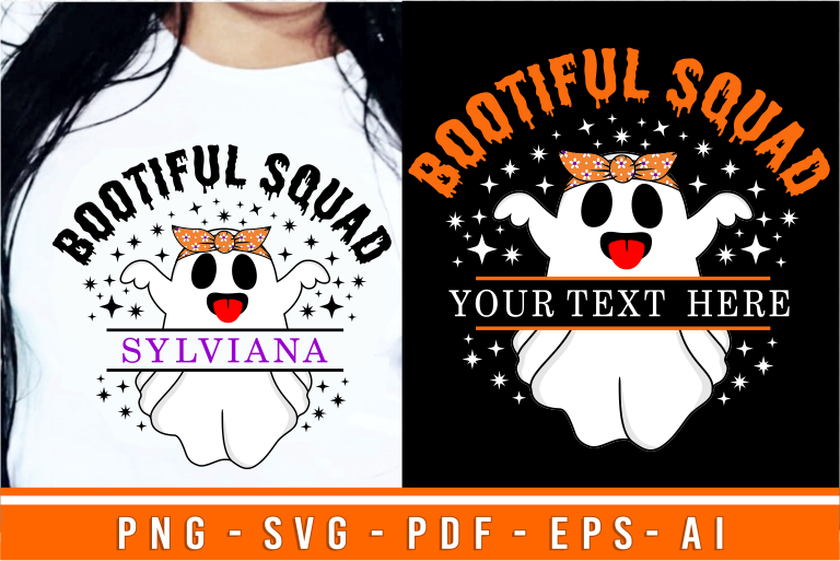 Bootiful Squad, Funny Halloween T shirt SVG Design Vector, Cute Halloween Sublimation Designs