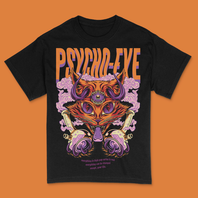 Psycho Eye T-Shirt Design Template