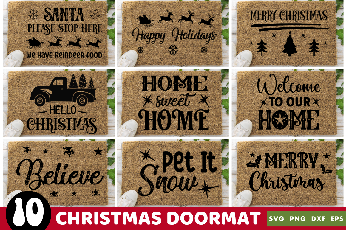 Christmas Doormat SVG I Christmas Welcome Door Mat SVG