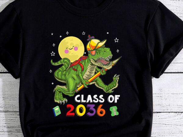 Class of 2036 back to school kindergarten trex dinosaur kids pc t shirt vector file