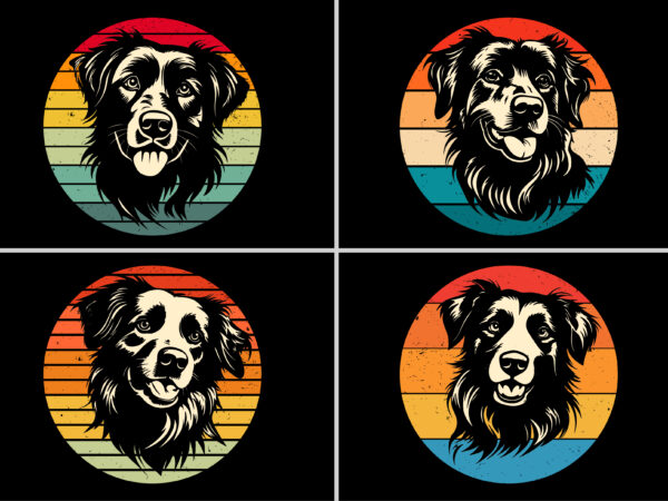 Dog sunset colorful t-shirt graphic