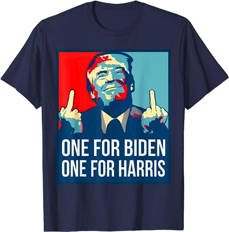 Donald Trump Middle Finger Biden Harris America Republican T-Shirt