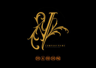 Floral fusion classic Y letter monogram logo t shirt graphic design