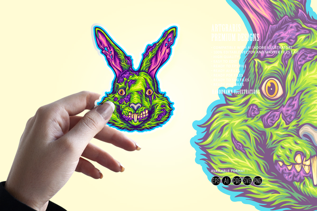 SVG File Angry Rabbit, Bunny, Illustration, Jpg, Png, Pdf, Ai, Svg, Digital  Download 