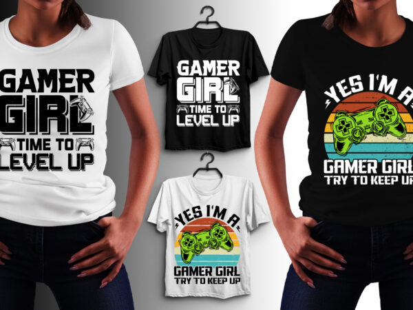 Gamer girl t-shirt design