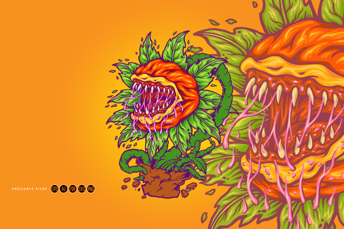 Halloween Fantasy Terrifying Plant Monster - Buy T-shirt Designs