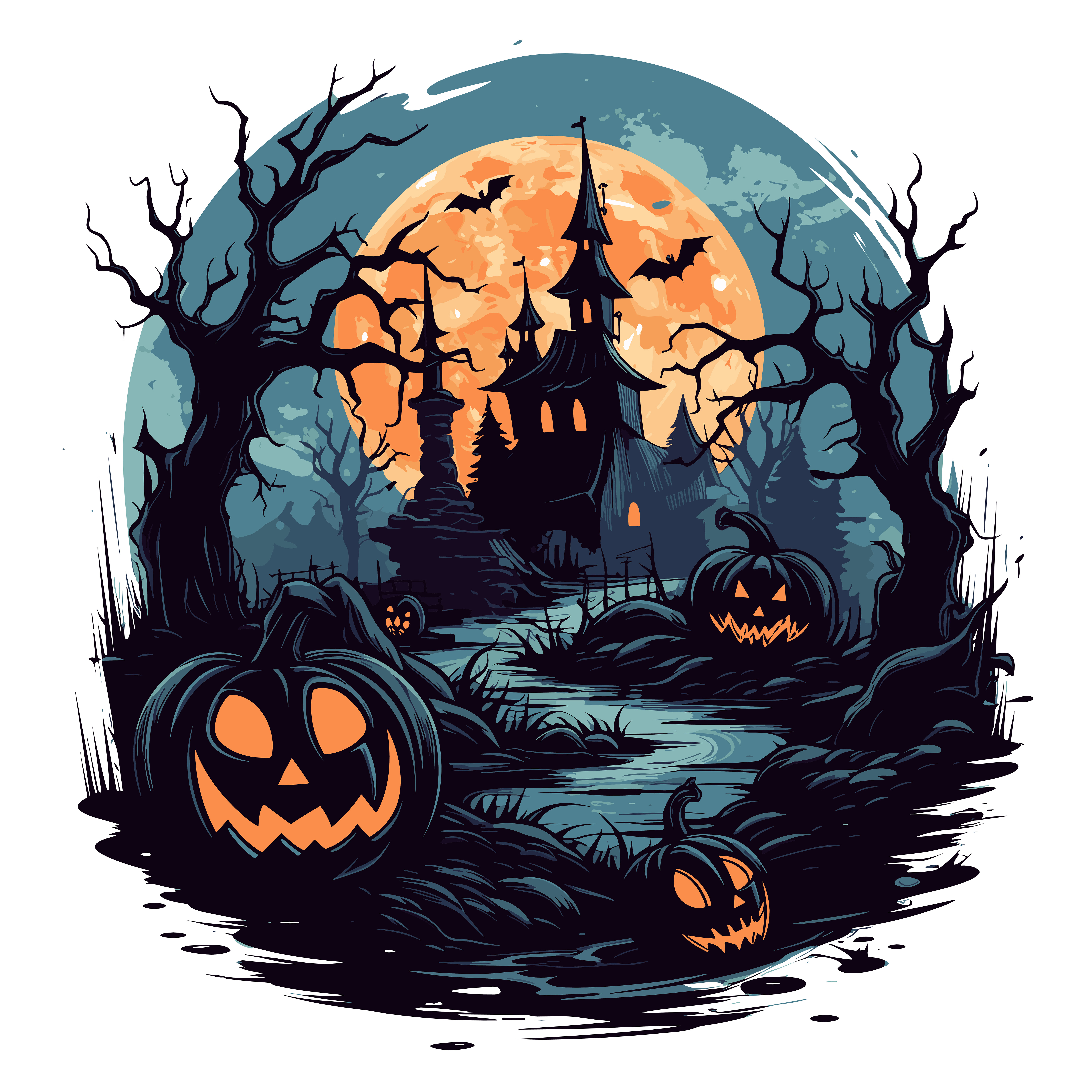 Halloween t-shirt designs bundle of 44 vector images