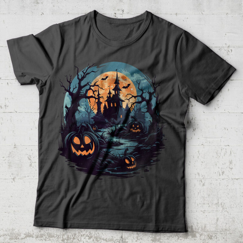 Halloween t-shirt designs bundle of 44 vector images