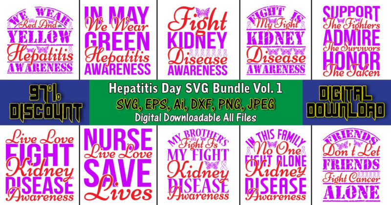 Hepatitis Day SVG Bundle Vol. 1, Hepatitis Day, Hepatitis Day t-shirt, Hepatitis Day design, Hepatitis Day t-shirt design, Hepatitis Daydesign bundle,I Wear Red And Yellow Svg Png, Hepatitis Awareness Svg,